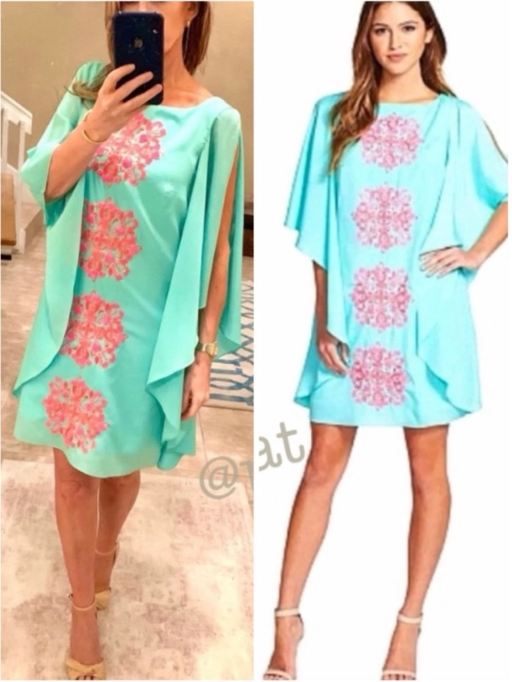 Lilly Pulitzer Marguerite Caftan Dress Crystal Water Flamingo